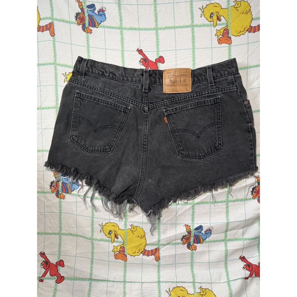 Vintage Orange Tab levis womens jean short black size 20W
